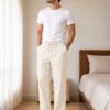 Urban Mira bazaar - Urban Mira Bazaar Men Regular Fit White Cotton Blend Trousers